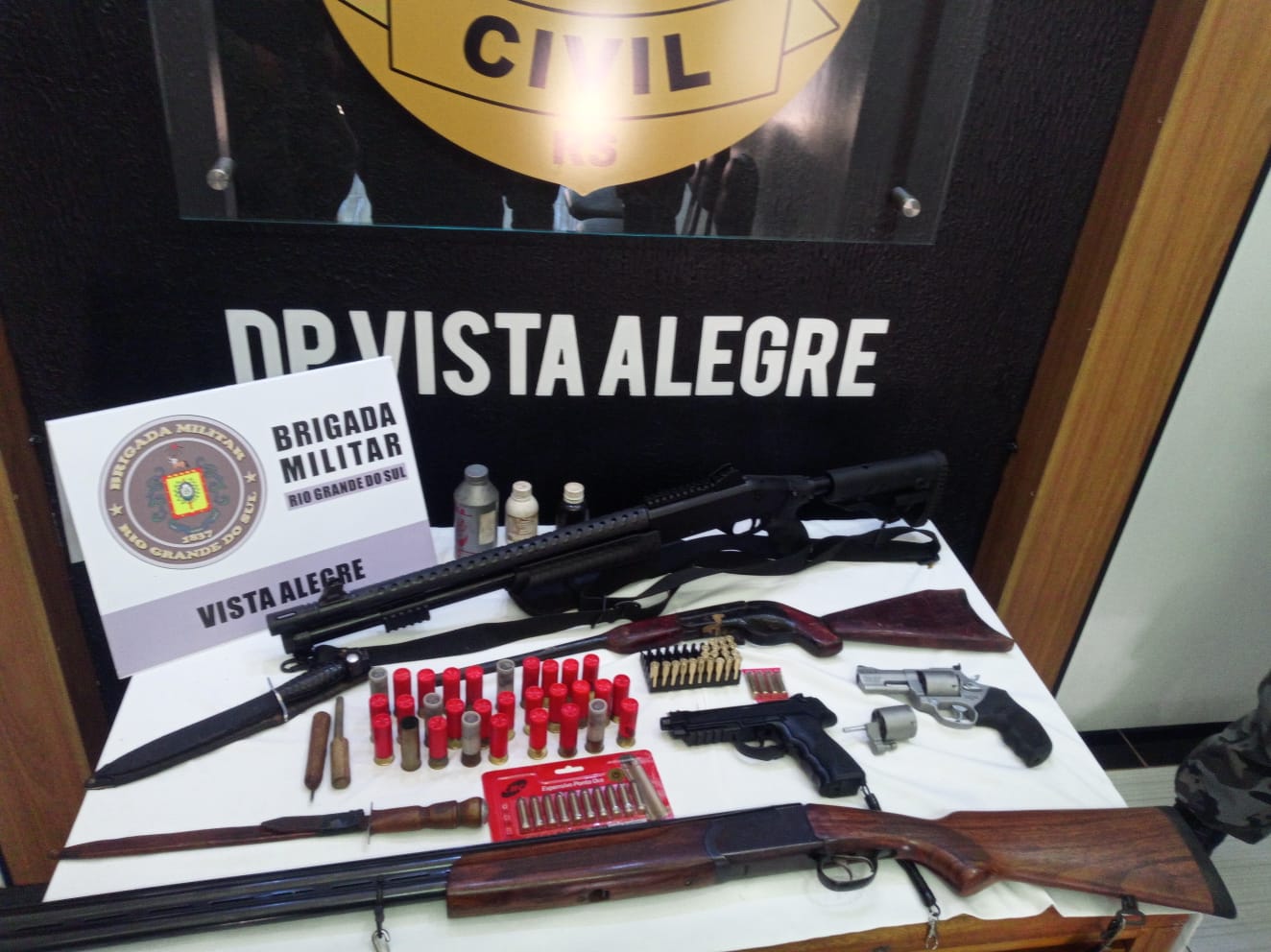 Capa Forças policiais apreendem armas em Vista Alegre