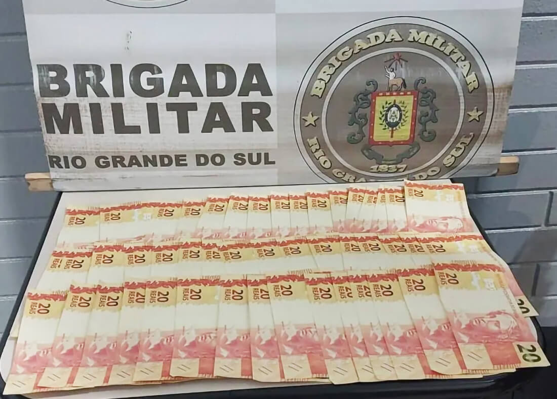 Capa Brigada Militar prende homem com quase mil reais em notas falsas em Três Passos