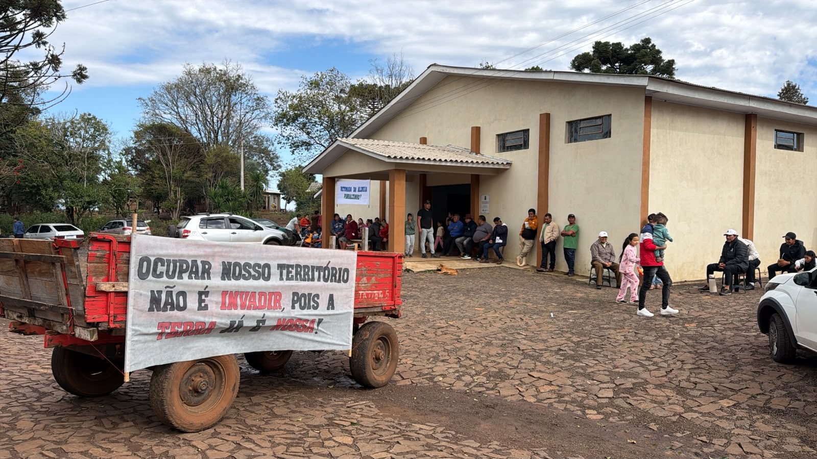 Capa Indígenas realizam mobilização pacífica no bairro Promorar, em Planalto, por avanço na redemarcação da Terra Indígena Nonoai
