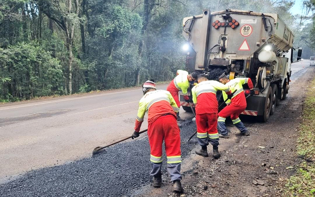 Capa Obras de recuperação nas BRs 282 e 158 afetam trânsito no Oeste de Santa Catarina