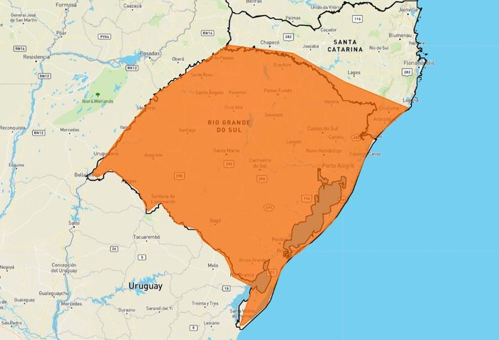 Capa Inmet emite alerta para risco de tempestade no RS entre a tarde desta quinta e sexta-feira