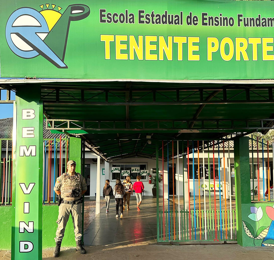 Capa Brigada Militar reforça segurança em escolas de Tenente Portela e Miraguaí