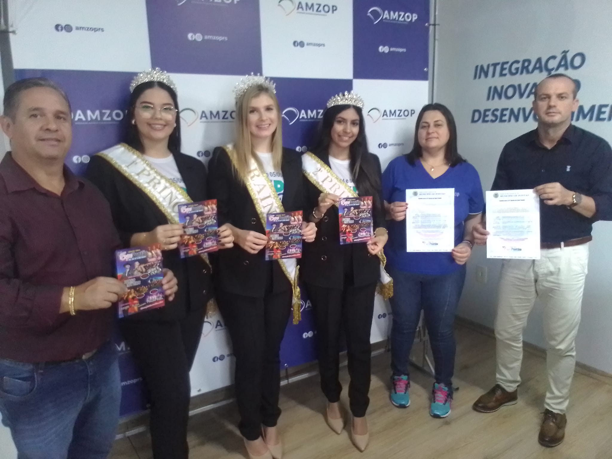 Capa Corte da Expo Pontão visita a AMZOP para divulgar a 9ª Edição da Feira