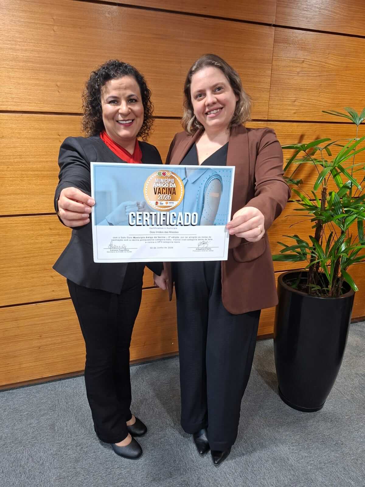 Capa Dois Irmãos das Missões recebe selo Ouro "Município Amigo da Vacina" pelo segundo ano consecutivo