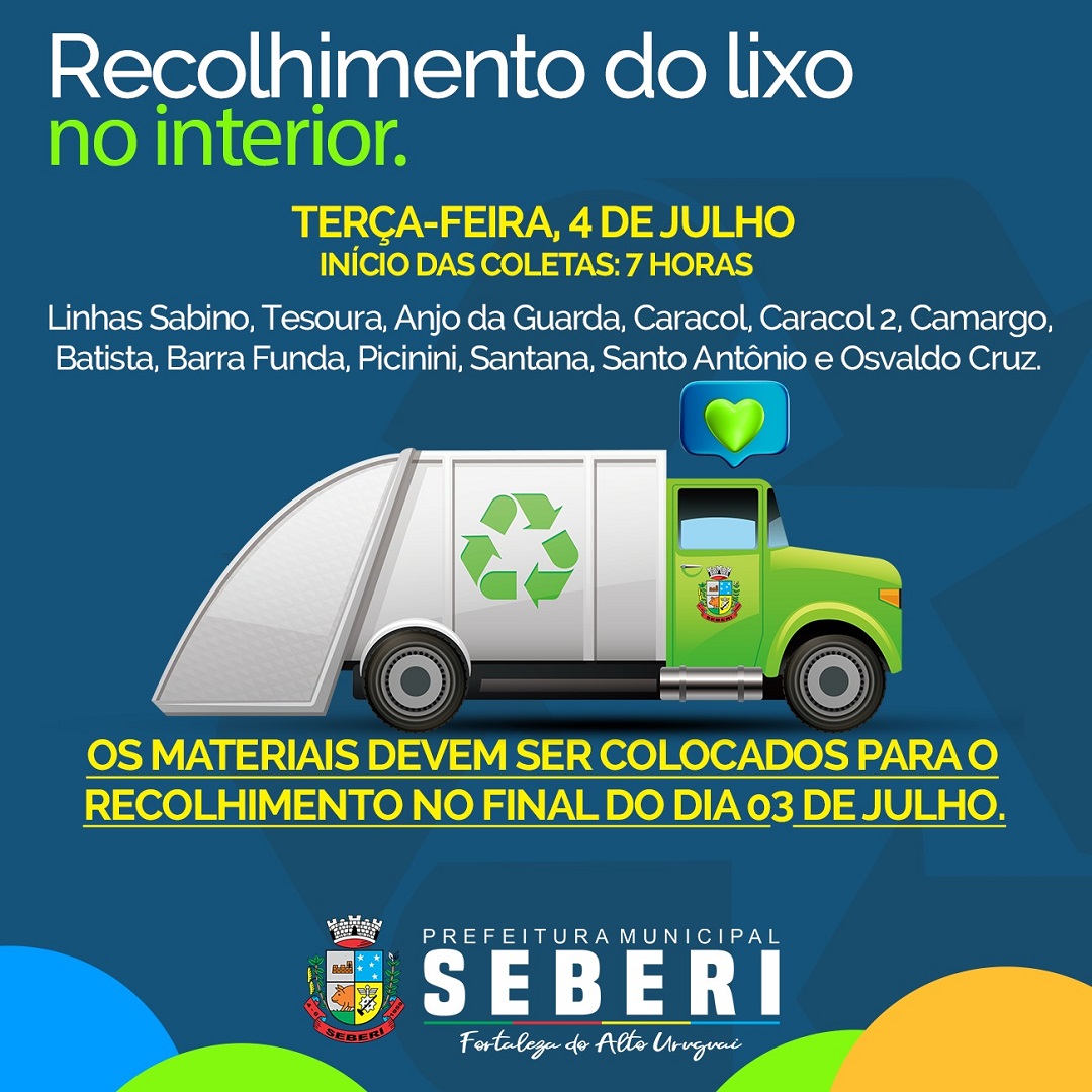 Capa Prefeitura de Seberi anuncia roteiro de recolhimento de lixo no interior