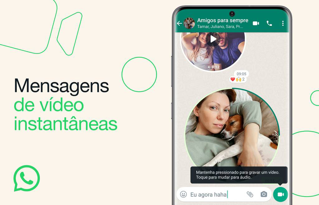 Capa WhatsApp agora permite enviar mensagem de vídeo no aplicativo