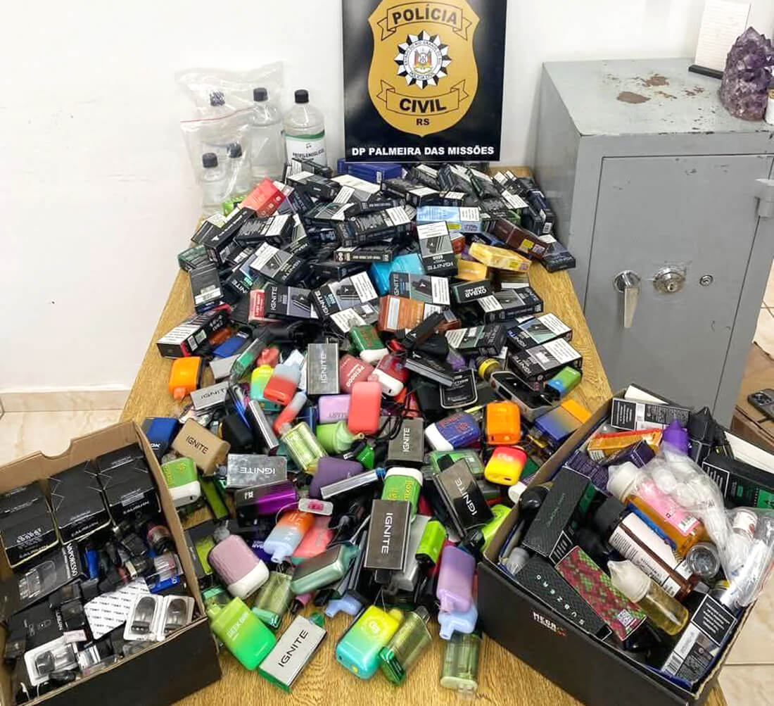 Capa Polícia Civil apreende mais de 300 cigarros eletrônicos em Palmeira das Missões