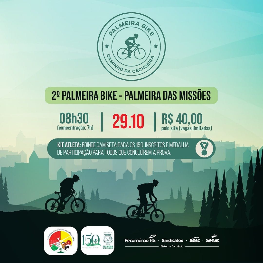 Capa 2º Palmeira Bike acontecerá neste domingo em Palmeira das Missões