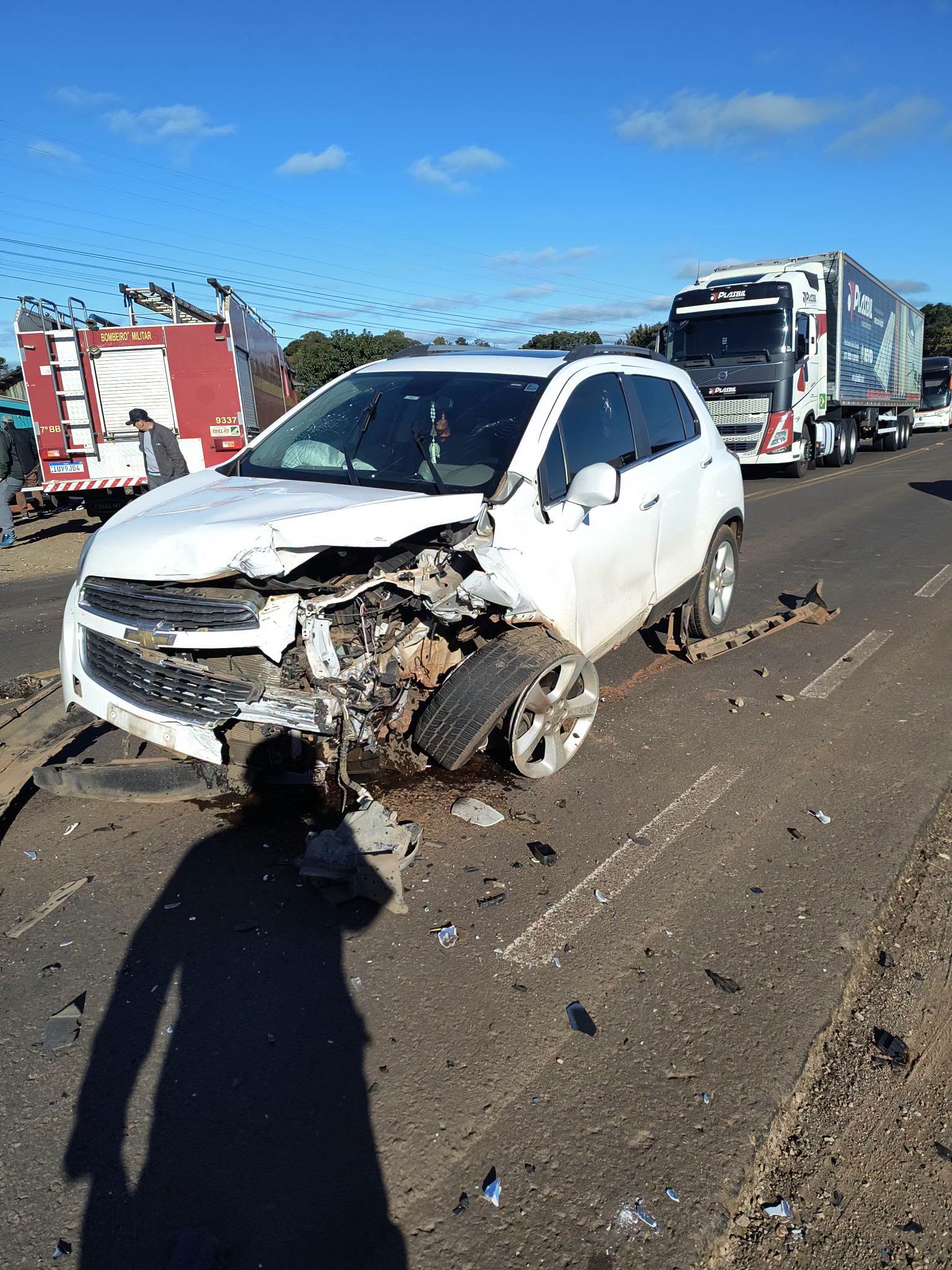 Capa Grave acidente deixa duas pessoas feridas na ERS-324, em Trindade do Sul