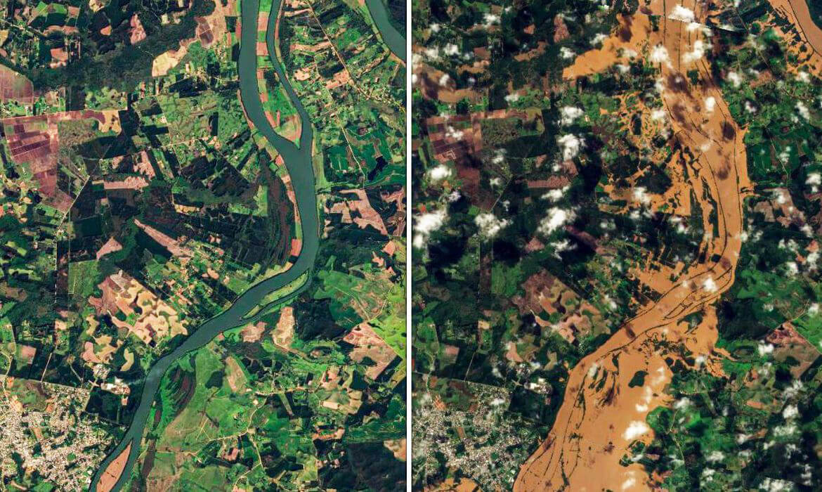 Capa Imagens de satélite mostram alcance da destruição do ciclone no RS