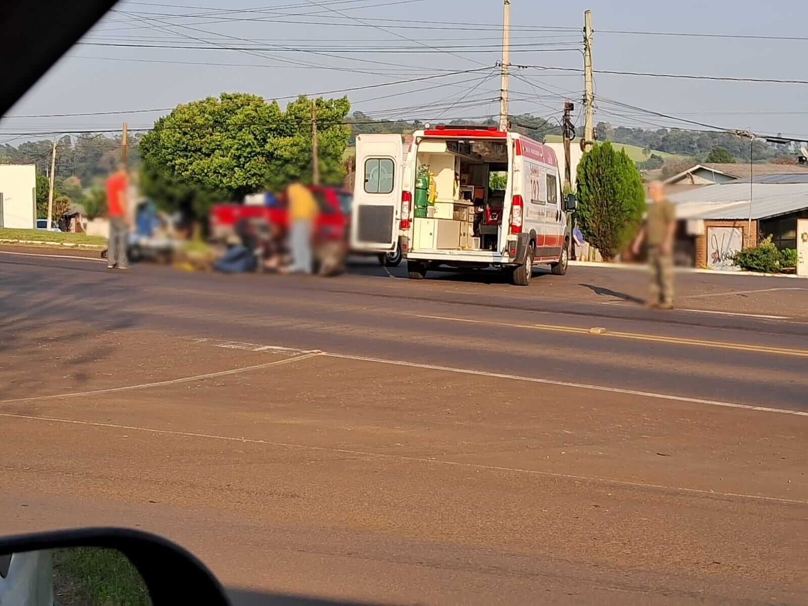 Capa Acidente entre Saveiro e motocicleta é registrado em Sarandi