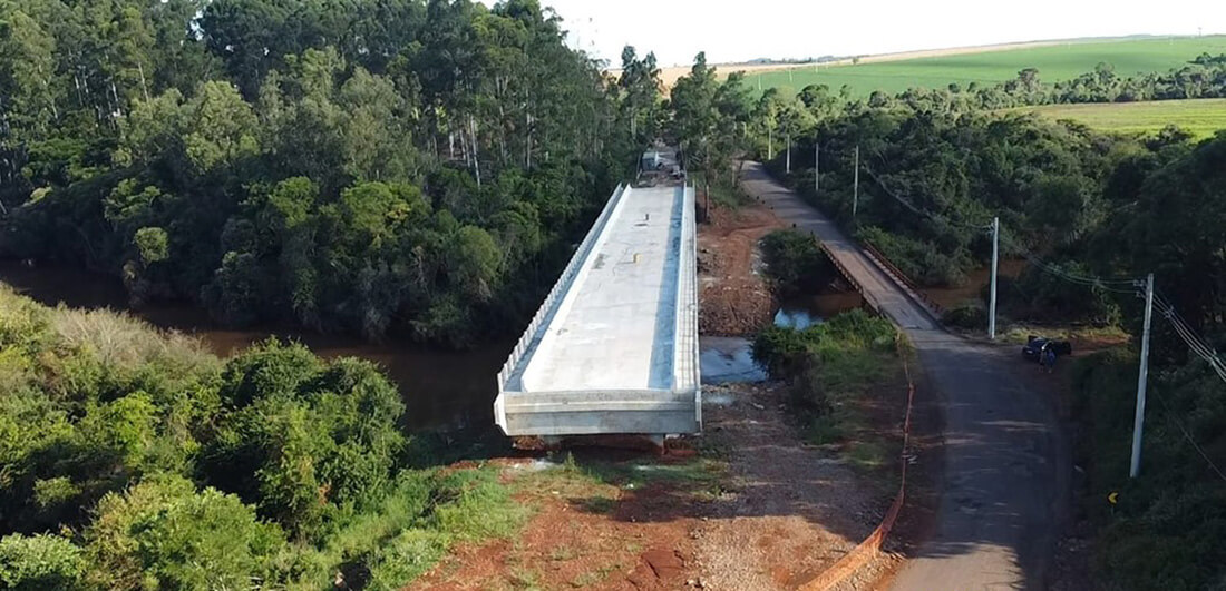Capa DAER confirma retomada das obras de acesso à ponte sobre o Rio Turvo, entre Braga e Campo Novo