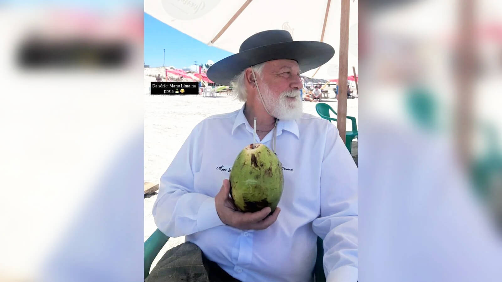 Capa Mano Lima repercute nas redes sociais ao manter trajes típicos em praia de Xangri-lá
