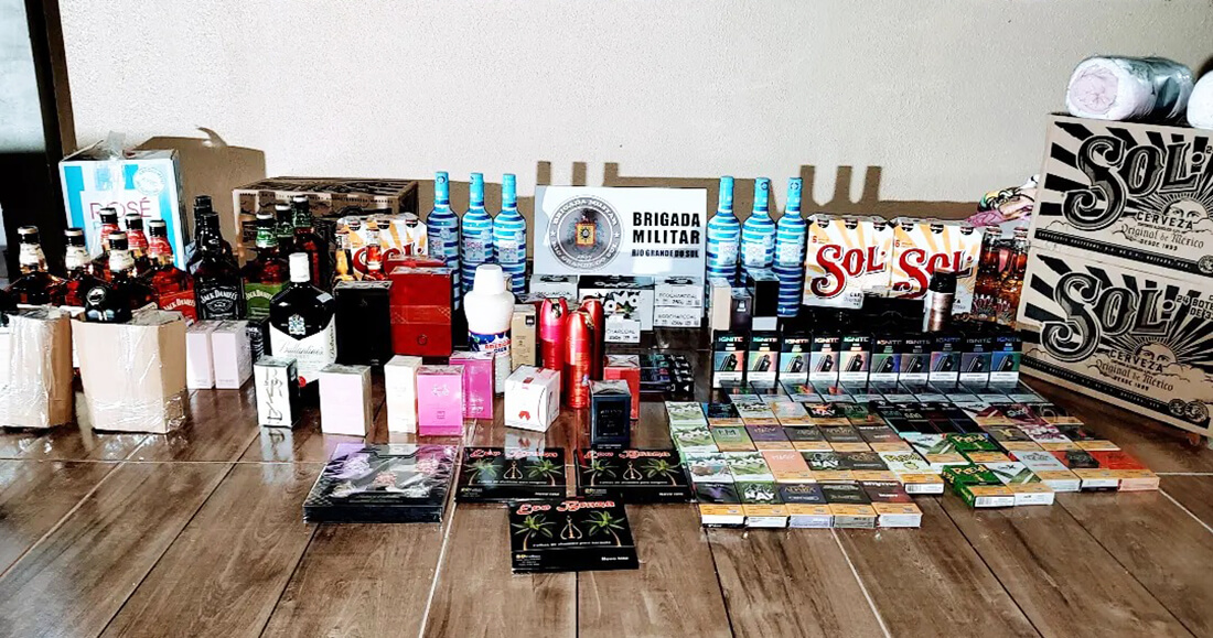 Capa Brigada Militar apreende produtos de contrabando e descaminho em Iraí