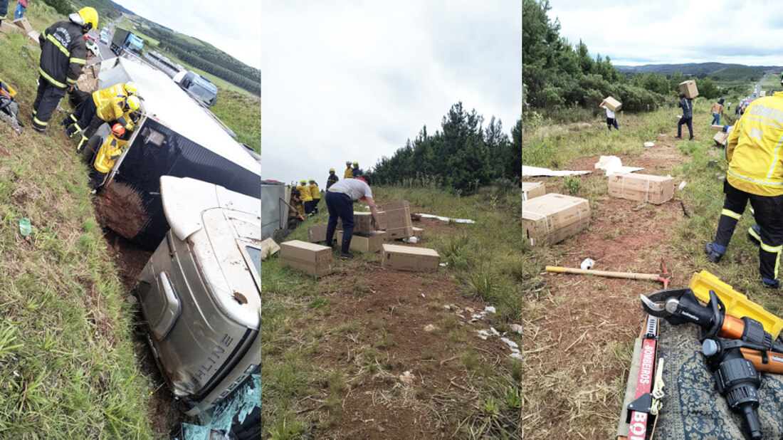 Capa Caminhoneiro de Pinhalzinho morre em acidente e carga é saqueada