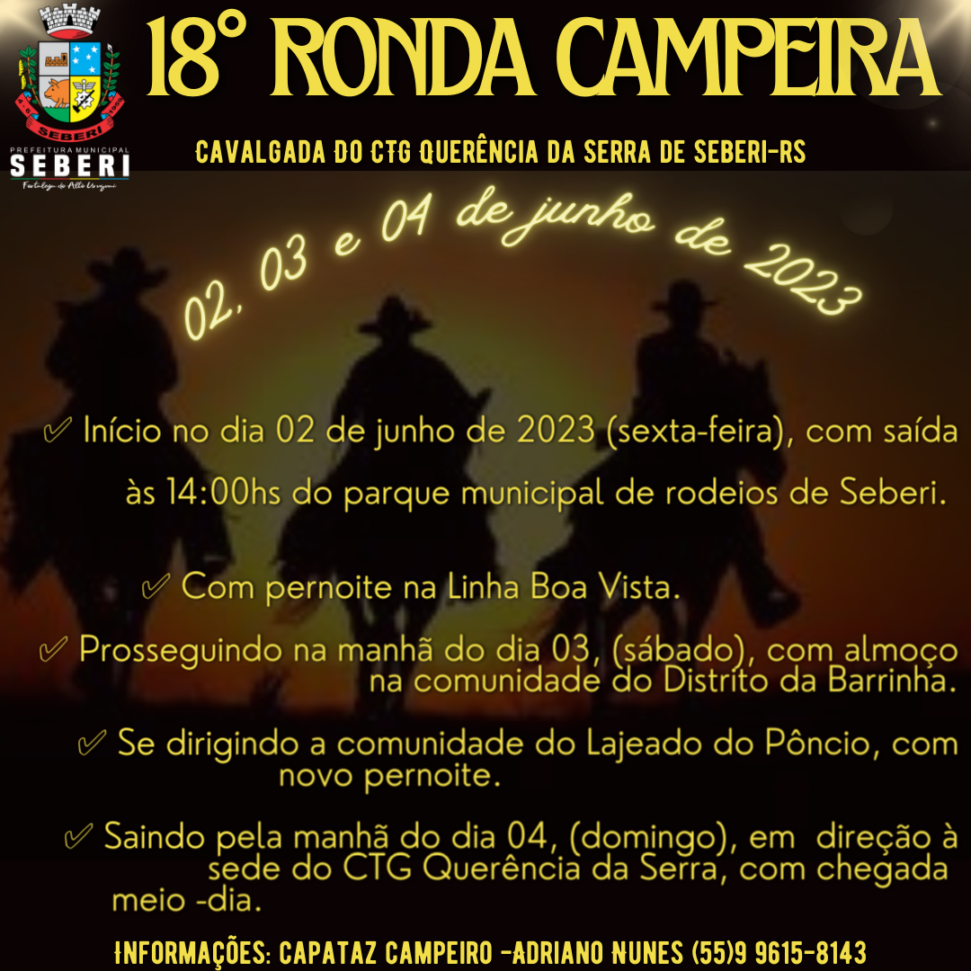 Capa Seberi: CTG Querência da Serra promove 18ª Ronda Campeira