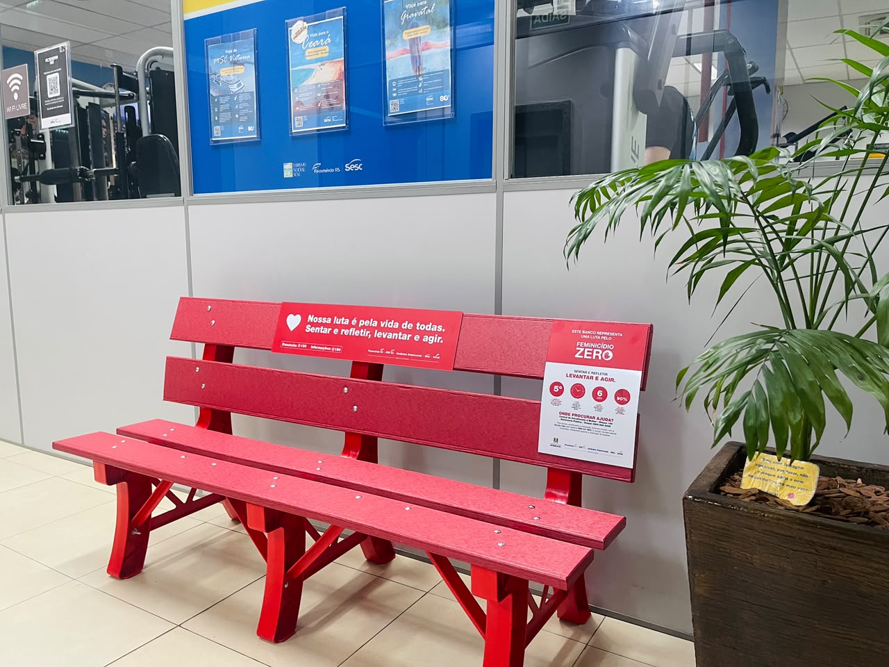 Capa Sesc Frederico Westphalen integra Campanha Banco Vermelho de combate ao feminicídio