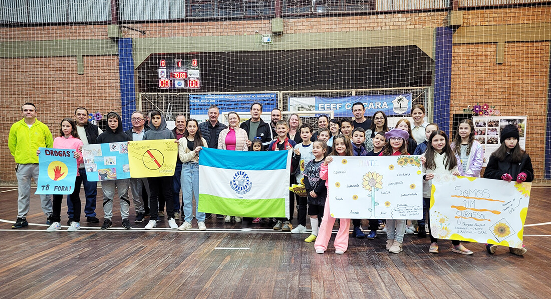 Capa Projeto Girassol brilha na abertura do Municipalito de Futsal em Caiçara