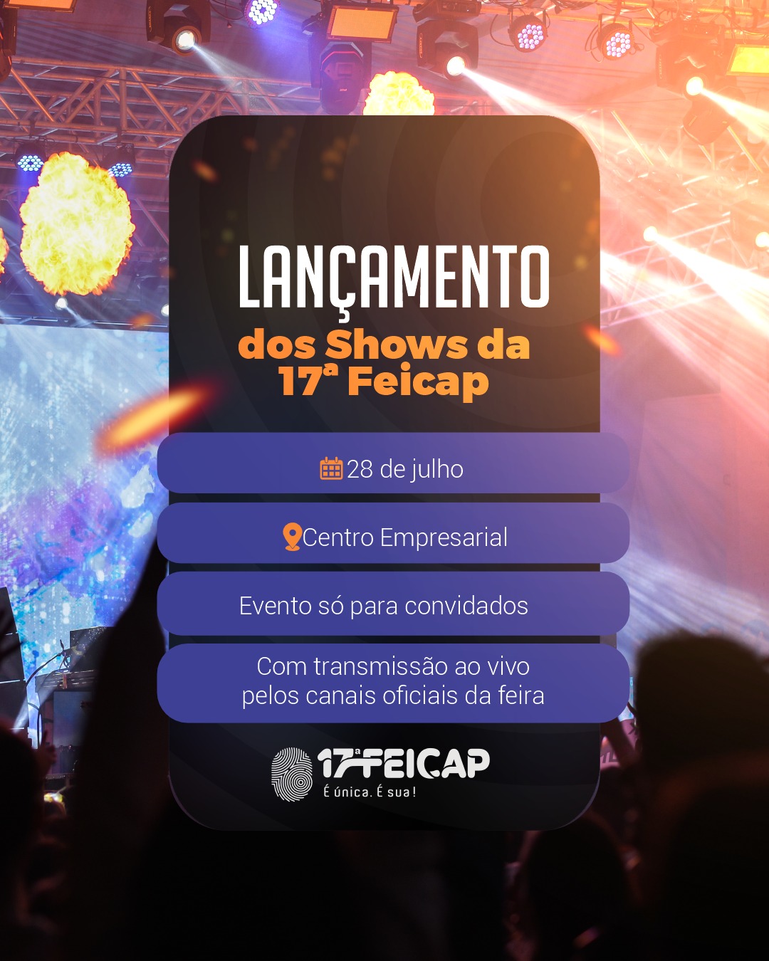 Capa Público vai conhecer shows da FEICAP 2024 no dia 28 de julho