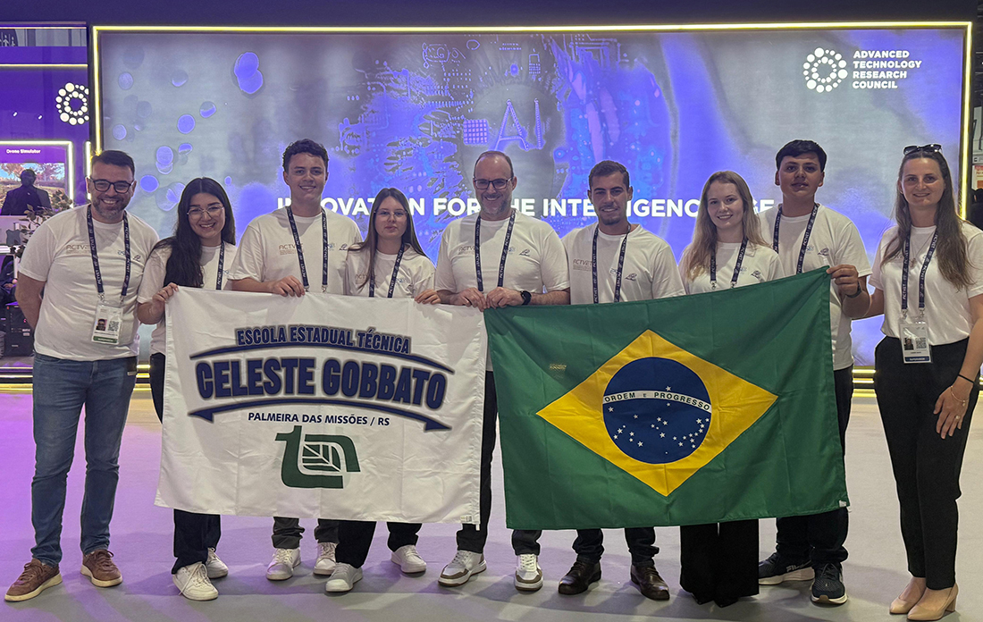 Capa Orgulho mundial: Escola Celeste Gobbato representa o RS em Feira Científica nos Emirados Árabes