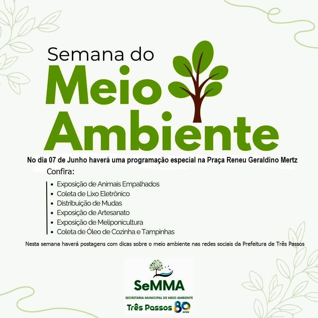 Capa Três Passos celebra a Semana Mundial do Meio Ambiente