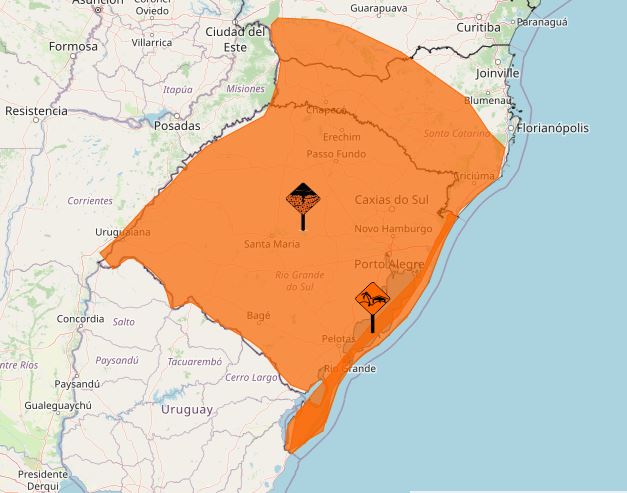 Capa Inmet alerta para risco de tempestade na região Sul