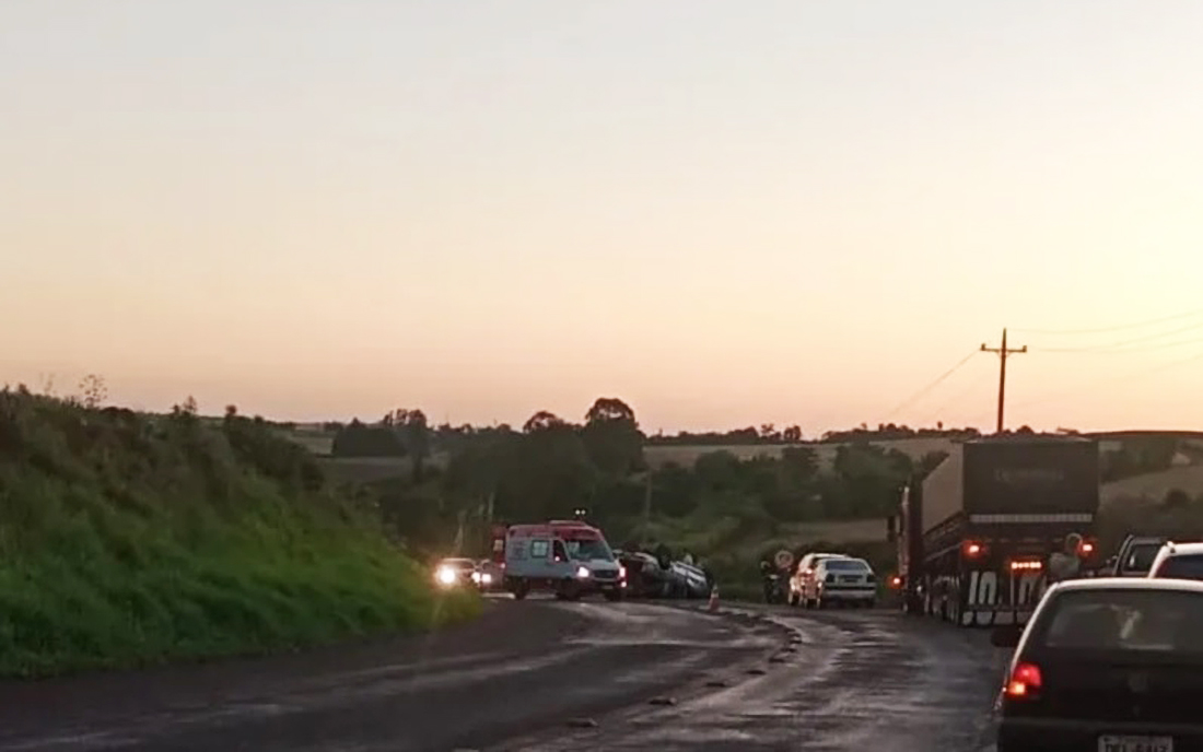 Capa Acidente deixa ferido na ERS-163 em Tenente Portela