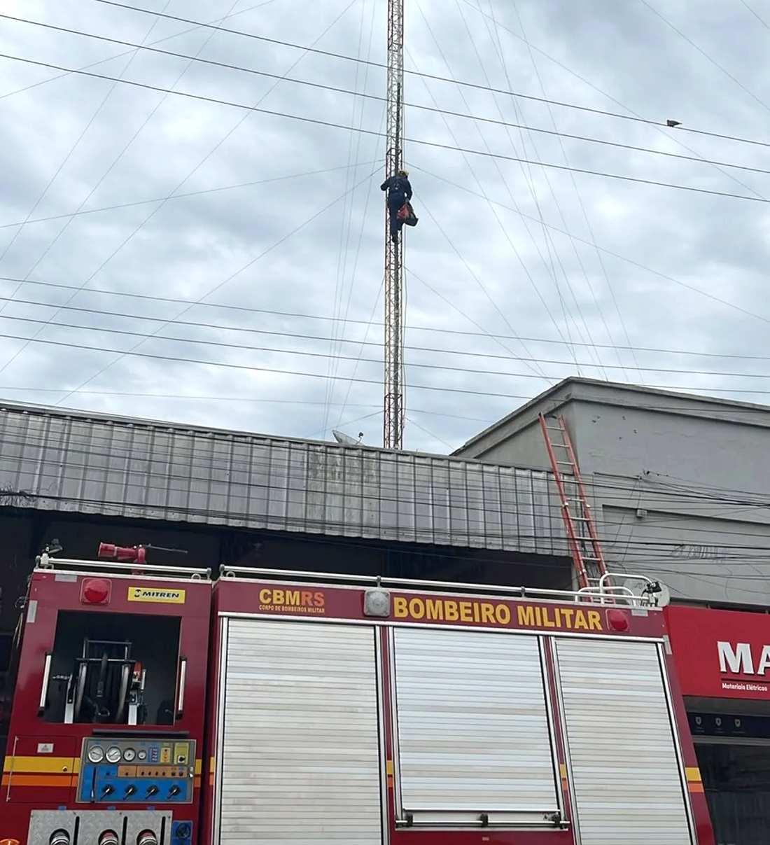 Capa Bombeiros resgatam gata presa no alto de torre em Três Passos