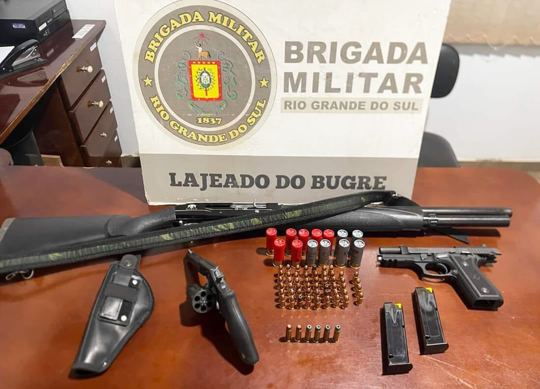 Capa Brigada Militar prende homem por porte ilegal de armas e munições em Lajeado do Bugre