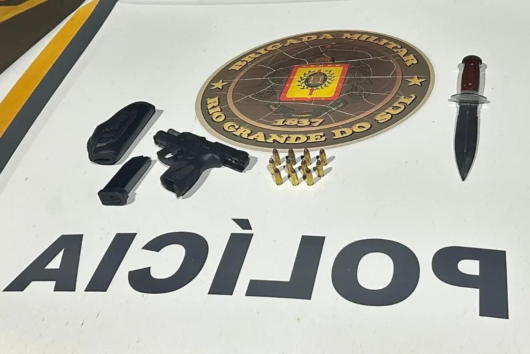 Capa BM realiza prisão por ameaça e disparo de arma de fogo em Rodeio Bonito