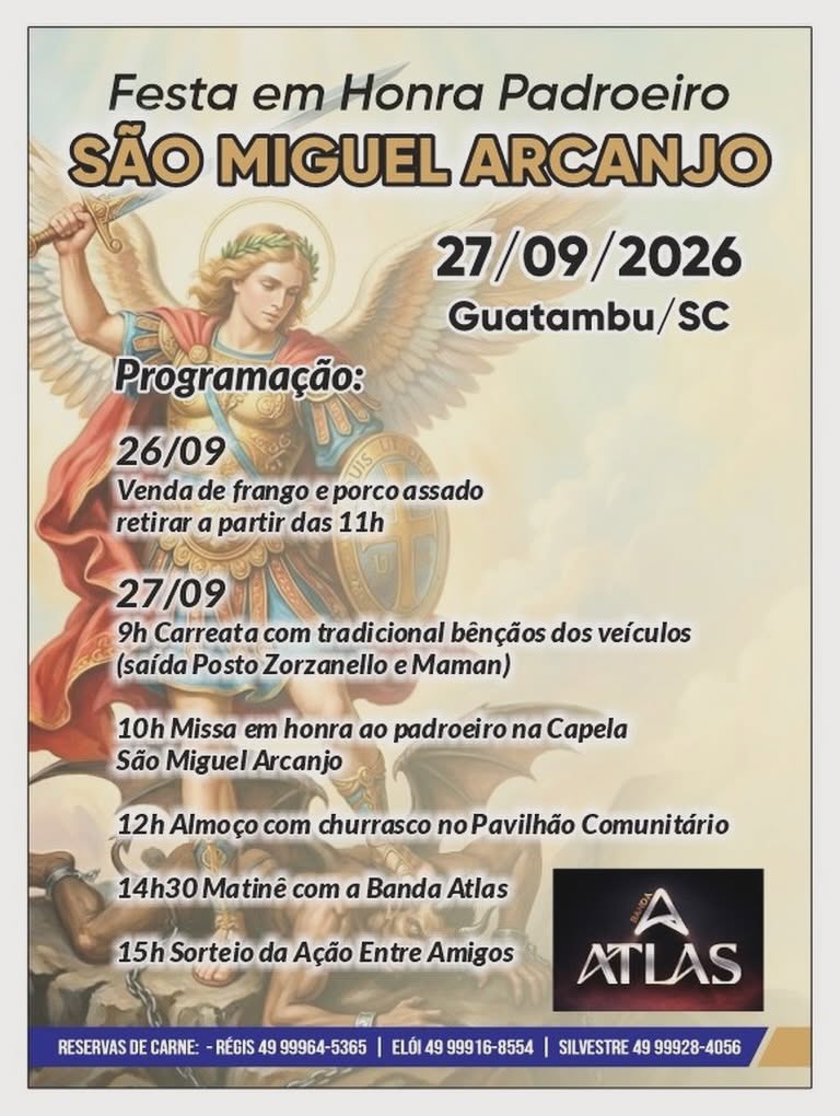 Capa Festa de São Miguel Arcanjo reúne comunidade de Guatambu neste domingo