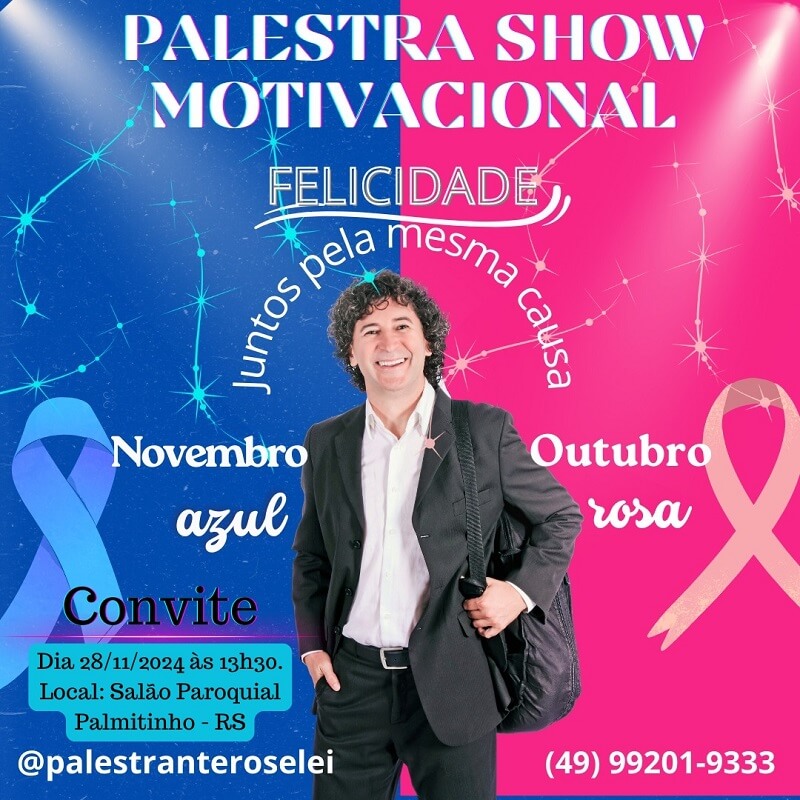 Capa Palmitinho: município promove evento que unifica ações do Outubro Rosa e Novembro Azul