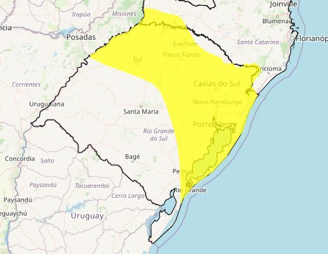 Capa Inmet emite três alertas climáticos para o Rio Grande do Sul nos próximos dias
