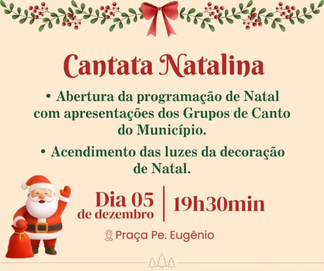 Capa Rondinha inaugura programação de Natal com Cantata e acendimento das luzes
