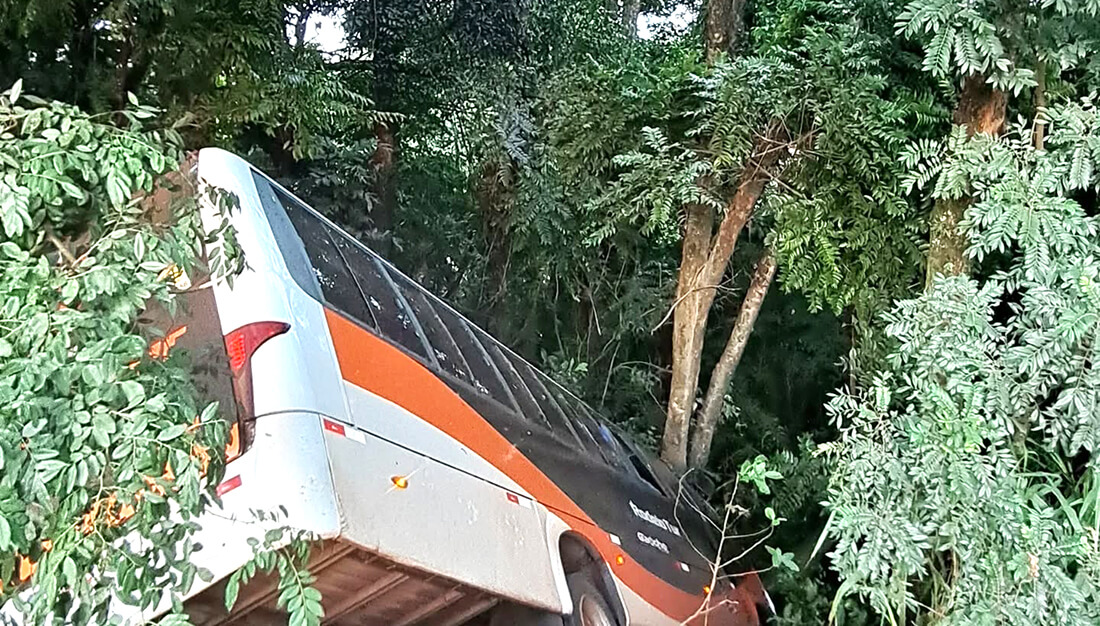 Capa Três pessoas ficam feridas em colisão entre caminhão e micro-ônibus na BR-386, em Seberi