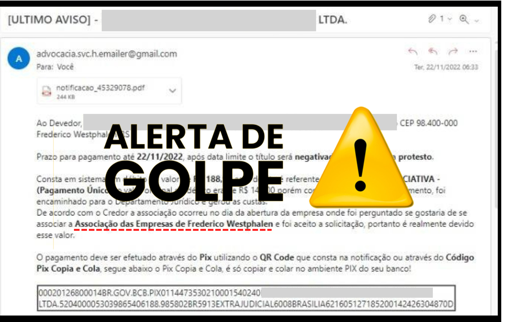 Capa AEFW atenta para golpe envolvendo nome semelhante ao da entidade
