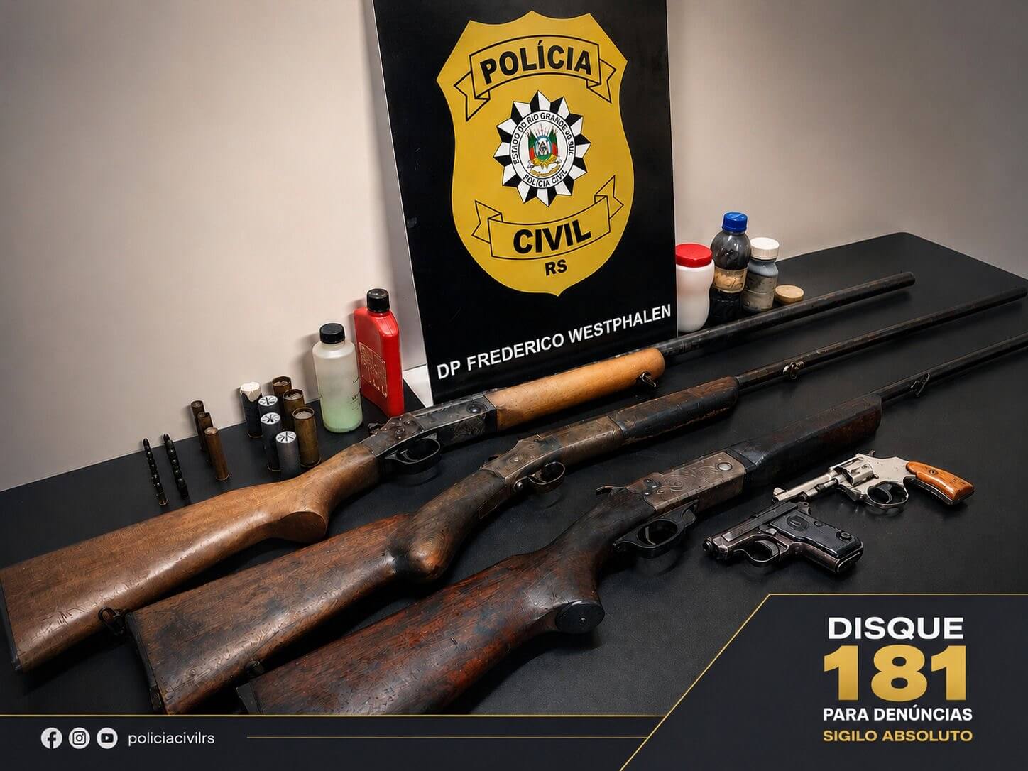 Capa Homem é preso em flagrante por posse ilegal de arma de fogo no distrito de Castelinho em FW