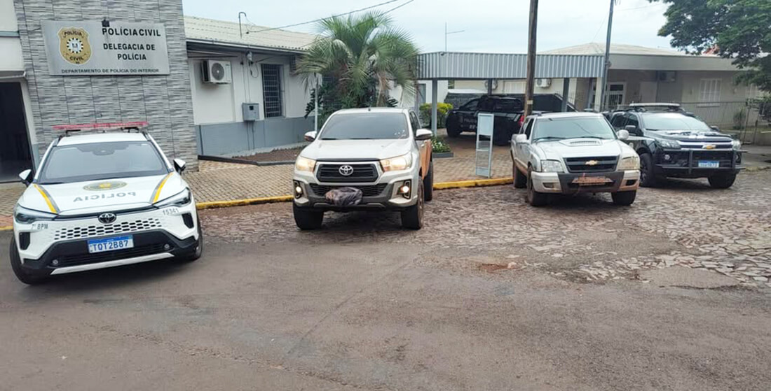 Capa Brigada Militar recupera caminhonete furtada e prende dois homens na fronteira em Tiradentes do Sul