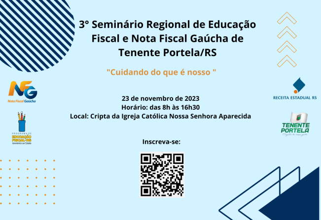 Capa 3º Seminário Regional de Educação Fiscal e Nota Fiscal ocorrerá em Tenente Portela
