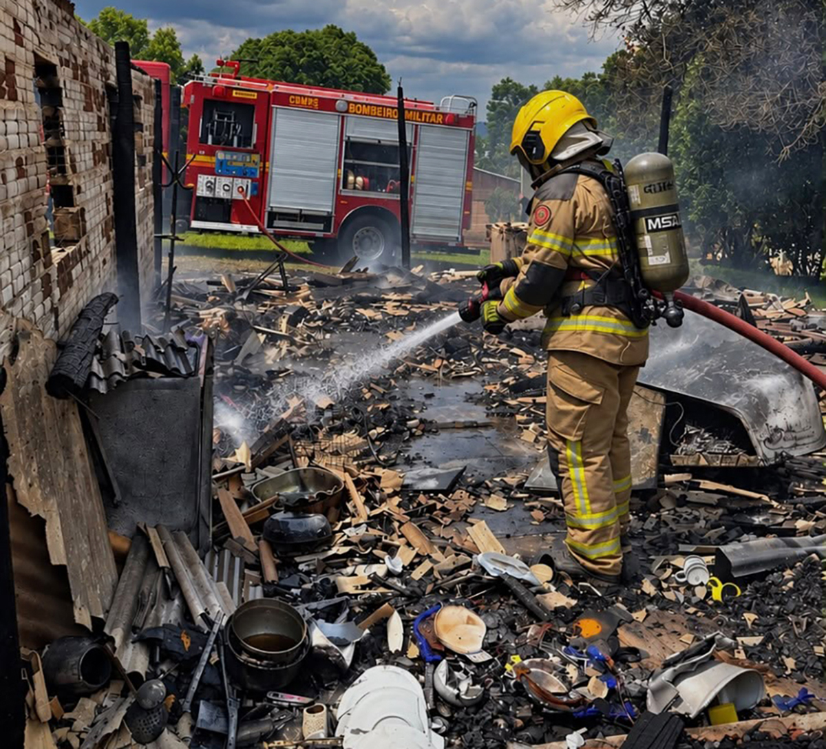 Capa Idoso de 66 anos morre em incêndio que destruiu residência no interior de Rodeio Bonito