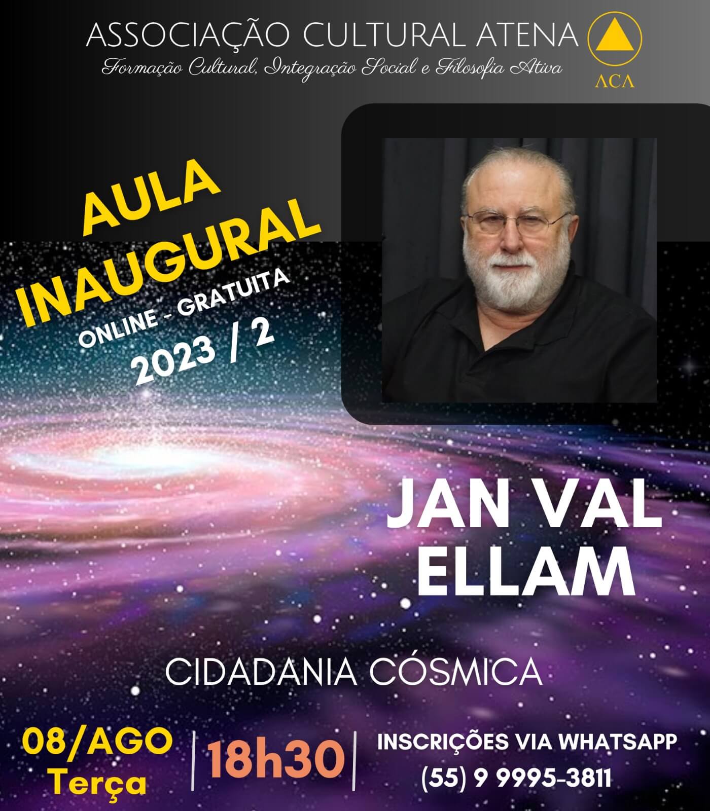 Capa Palestra online gratuita com Jan Val Ellan acontece nesta terça-feira