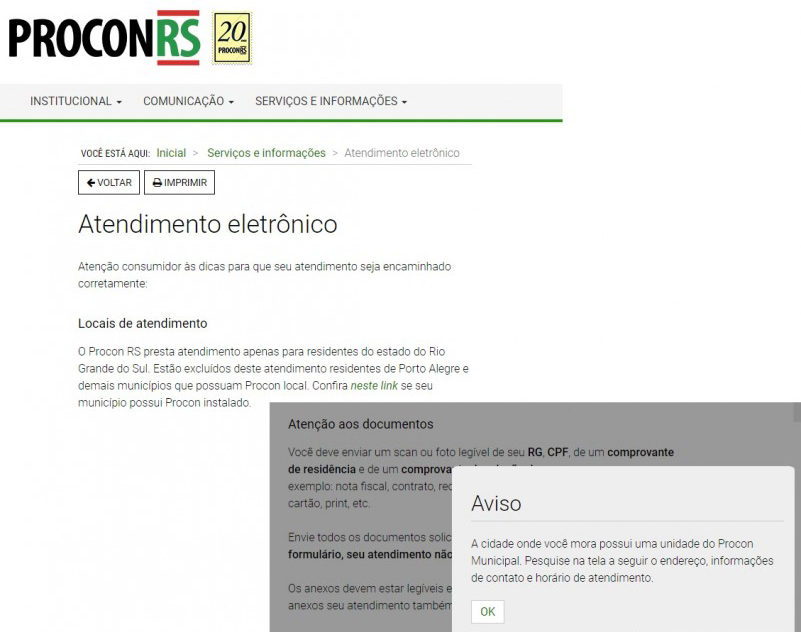 Capa Procon RS atualiza site para agilizar atendimento ao público