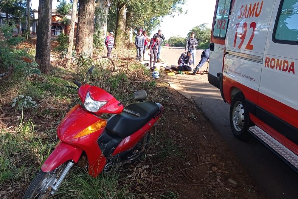 Capa Acidente de motocicleta deixa mulher ferida na ERS-324