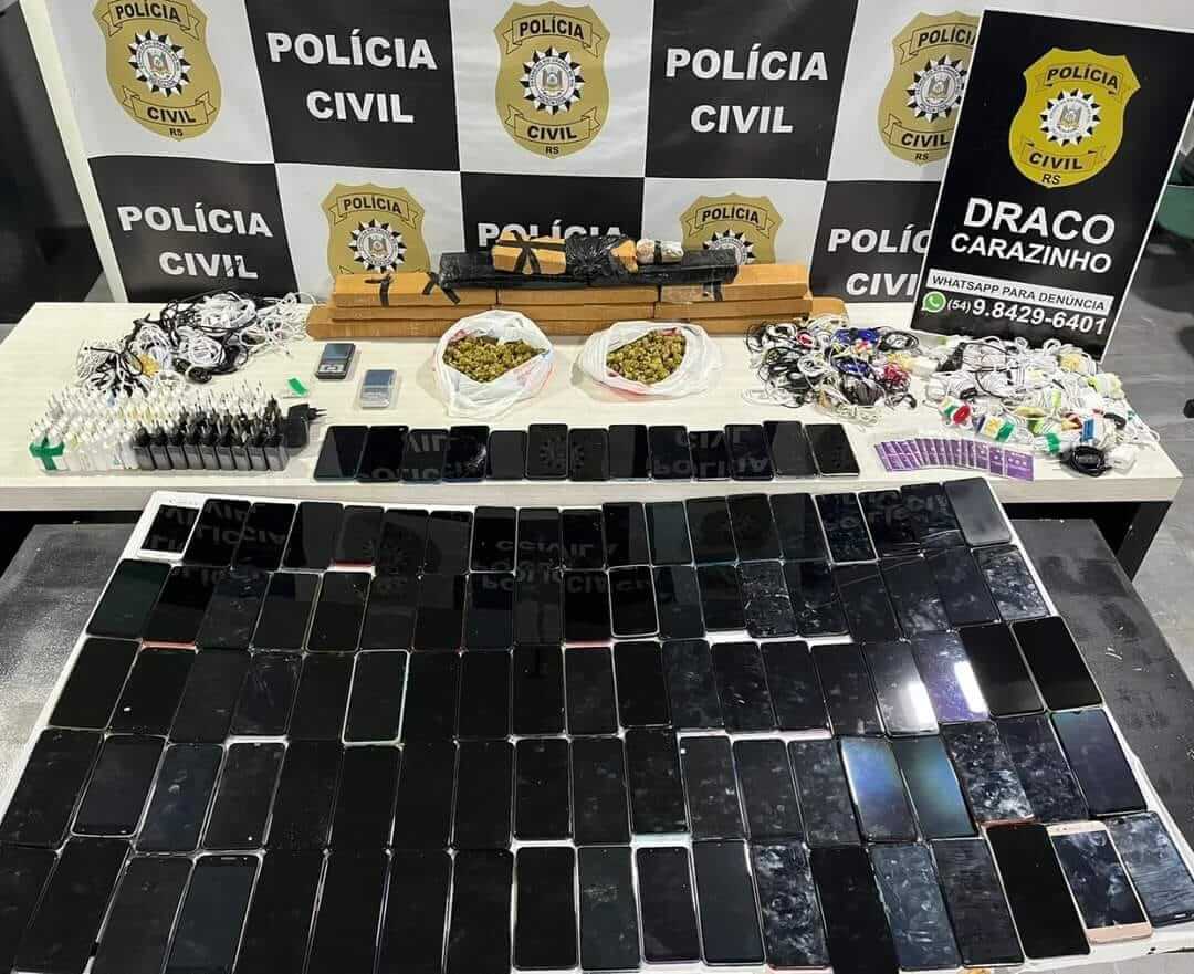 Capa Polícia apreende 10kg de maconha e centenas de celulares dentro de um freezer em Carazinho
