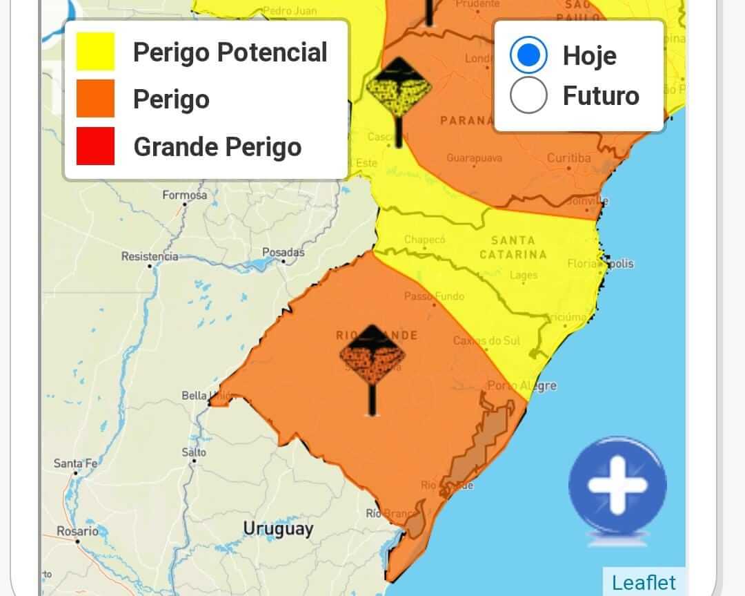 Capa Inmet alerta para possibilidade de temporais no RS nesta sexta