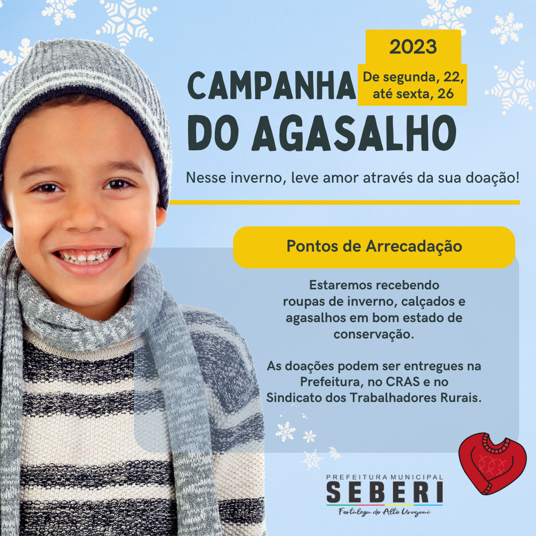 Capa Seberi: Administração Municipal promove Campanha do Agasalho 2023