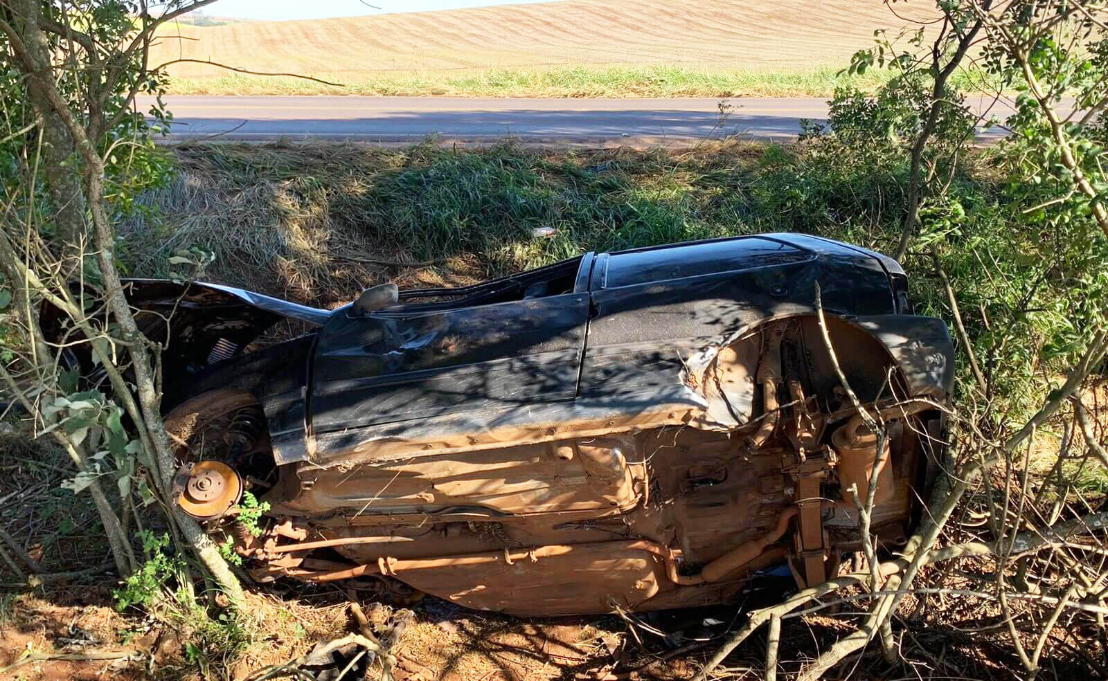 Capa Após acidente, veículo é abandonado em Ronda Alta