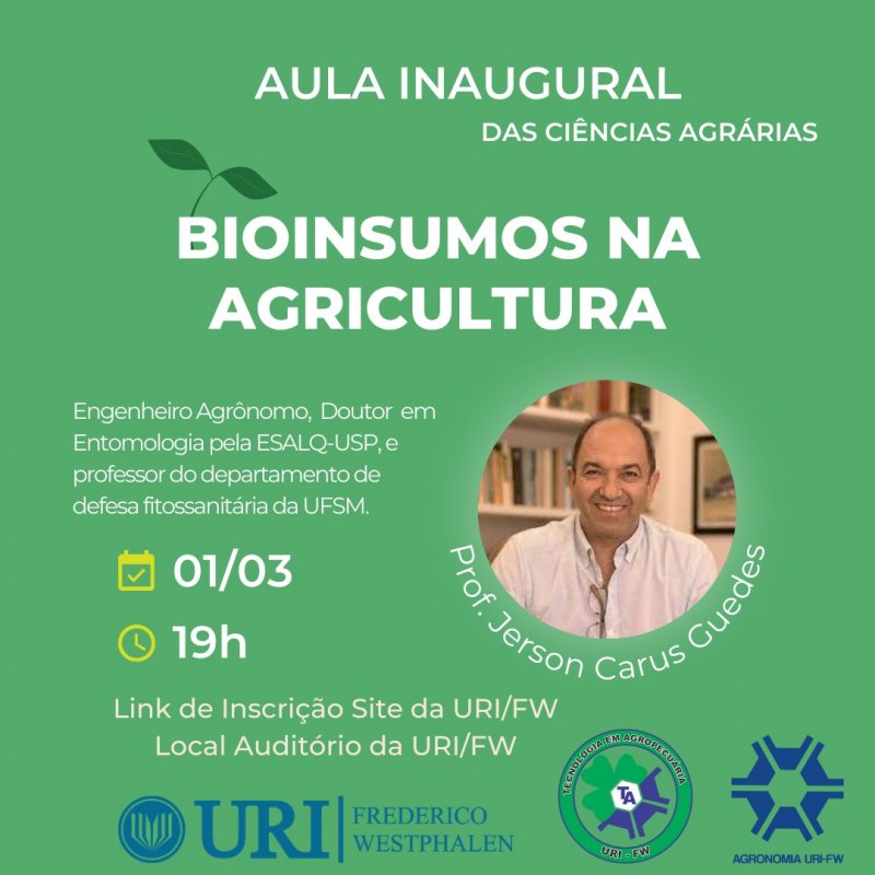 Capa Cursos das Ciências Agrárias promovem Aula Inaugural na URI/FW