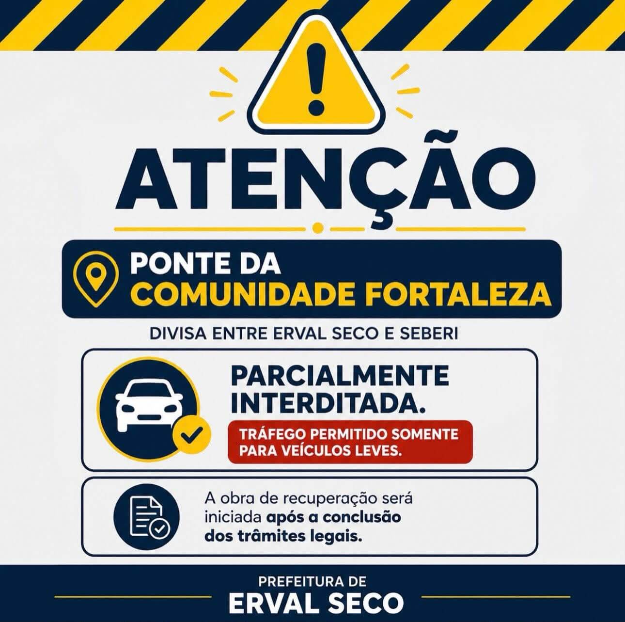 Capa Prefeitura de Erval Seco anuncia recuperação de ponte na divisa com Seberi