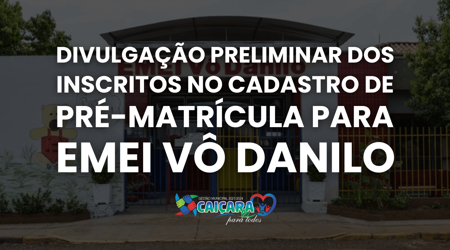 Capa Caiçara: SMEC divulga relação preliminar das inscrições para cadastro de pré-matrícula de Vagas Remanescentes